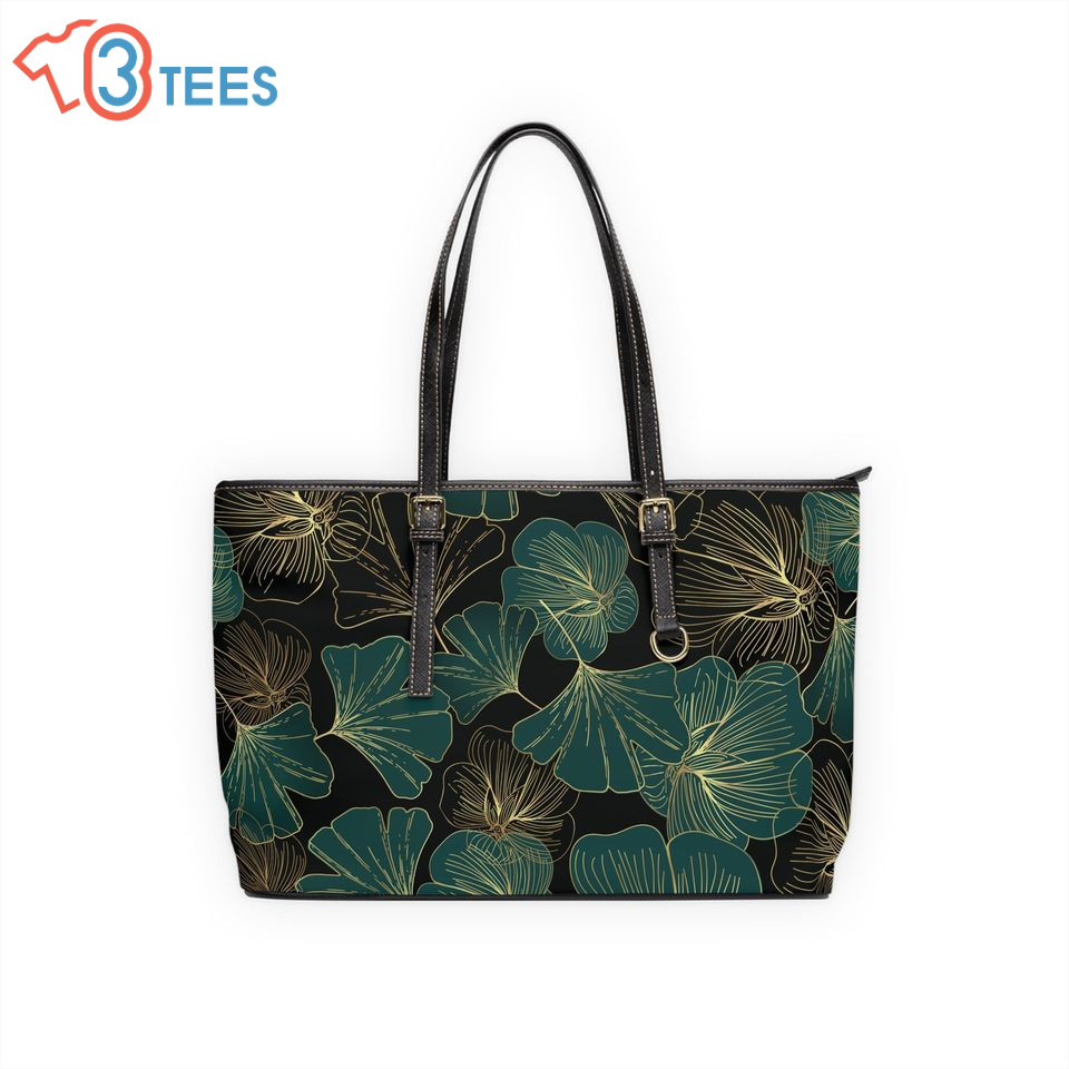 Leaves Leather Tote Bag  B5973