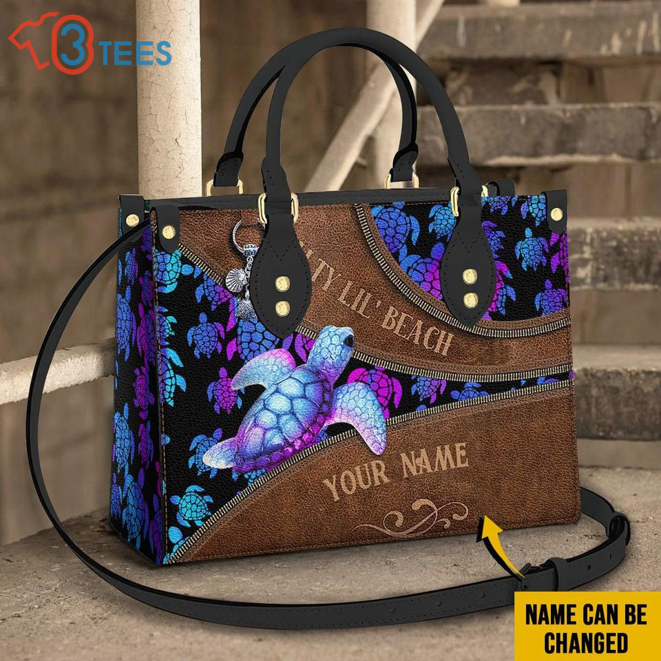 Personalized Turtle Leather Bag  B5966