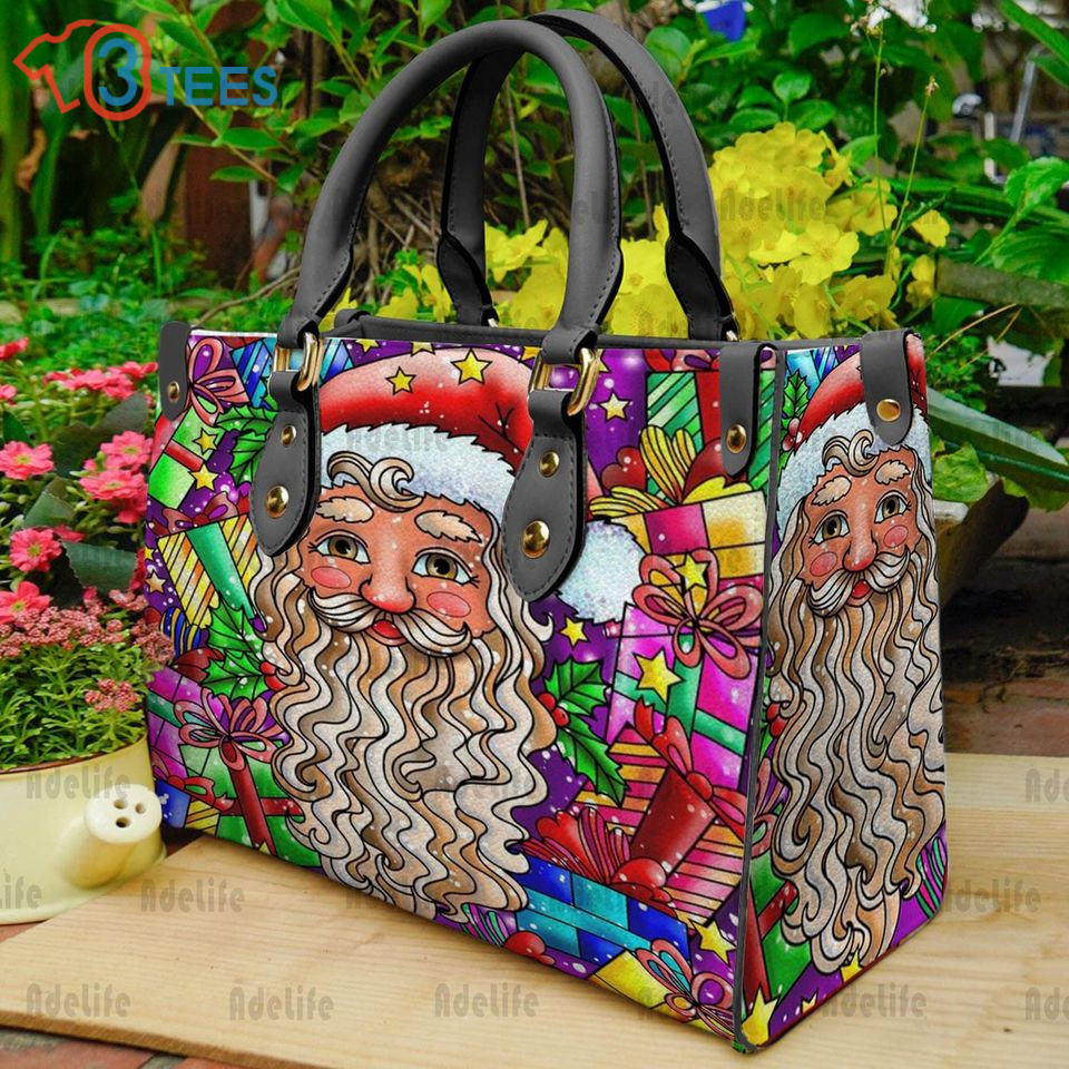 Santa Claus Christmas Leather Bag Santa Claus Lover Leather Bag  B6089