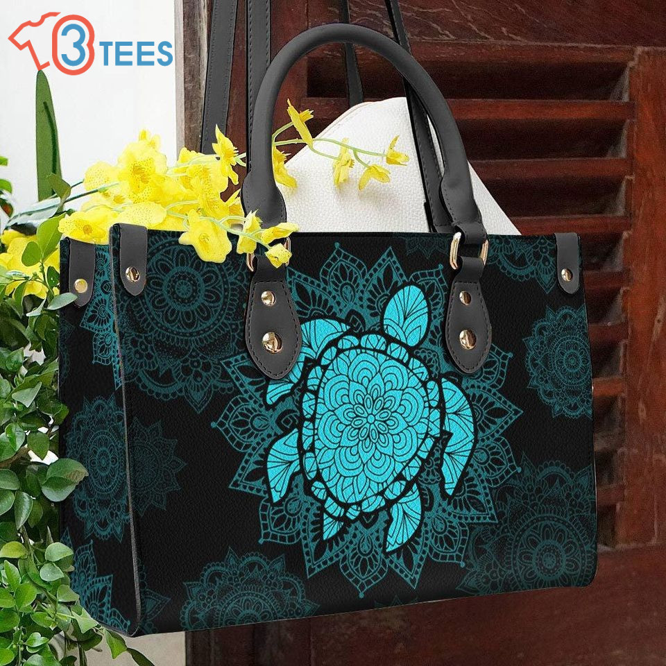 Turtle Mandala Leather Bag  B5975